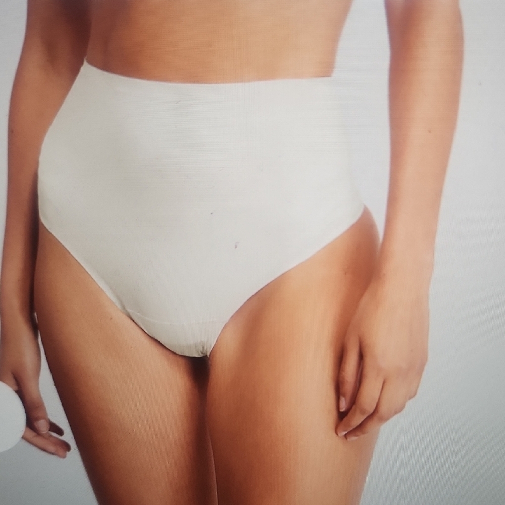 SPANX High-Waisted Satin Shapewear Briefs - Cream